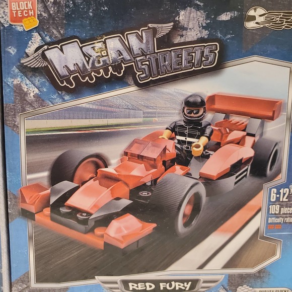 Block Tech Mean Streets Red Fury Racecar in Red Block Toys STEM Toys - Picture 2 of 10